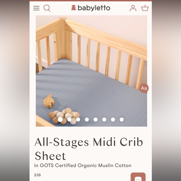 Babyletto Dewdrop Blue Crib Sheet - Picture 1 of 4
